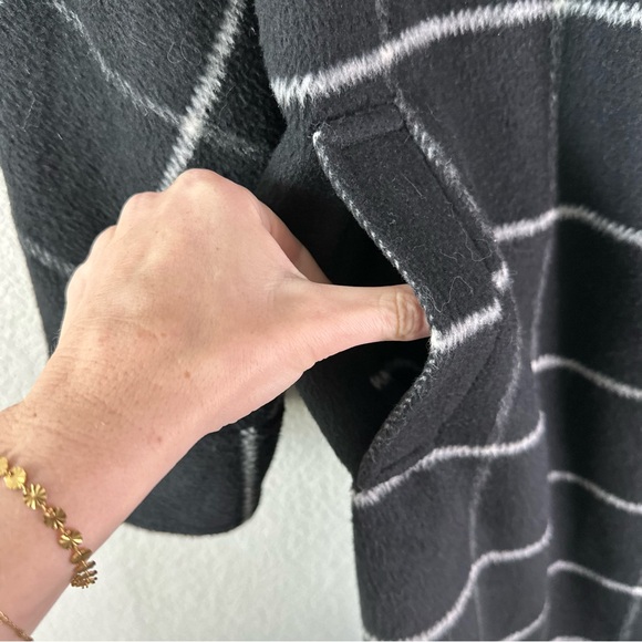 NEW LOOK belted maxi coat in black window check SZ US 4 - Picture 3 of 6